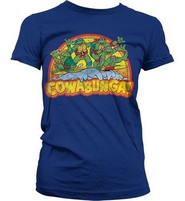 Teenage Mutant Ninja Turtles TMNT Cowabunga Girly T-Shirt Damen Navy