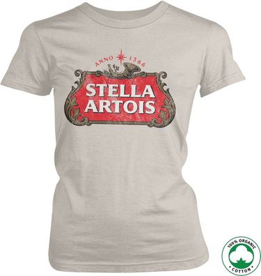 Stella Artois Washed Logo Organic Girly T-Shirt Damen Off-White