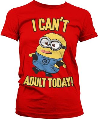 Minions I Can't Adult Today Girly Tee Damen T-Shirt Red