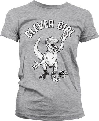 Jurassic Park Clever Girl Girly Tee Damen T-Shirt Heather-Grey