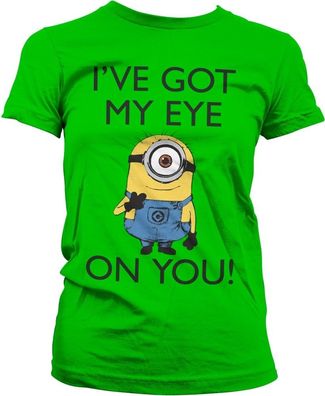 Minions I Got My Eye On You Girly Tee Damen T-Shirt Green