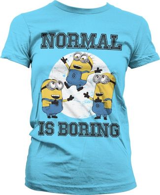 Minions Normal Life Is Boring Girly Tee Damen T-Shirt Skyblue