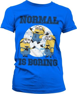 Minions Normal Life Is Boring Girly Tee Damen T-Shirt Blue