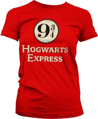 Harry Potter Hogwarts Express Platform 9-3/4 Girly Tee Damen T-Shirt Red