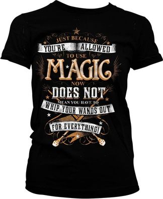 Harry Potter Magic Girly Tee Damen T-Shirt Black