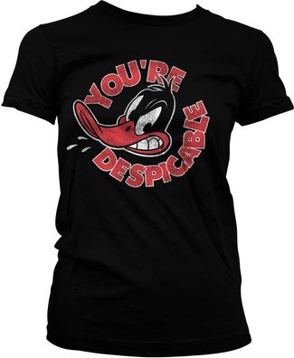 Looney Tunes Daffy Duck You're Despicable Girly Tee Damen T-Shirt Black