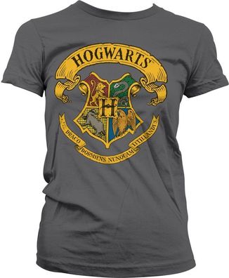 Harry Potter Hogwarts Crest Girly Tee Damen T-Shirt Dark-Grey