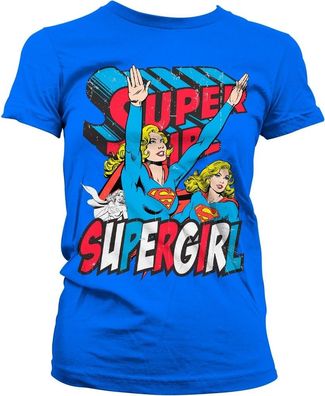 Supergirl Girly Tee Damen T-Shirt Blue