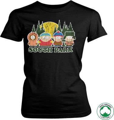 South Park Distressed Organic Girly T-Shirt Damen Black