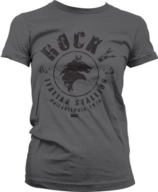 Rocky Italian Stallion Girly Tee Damen T-Shirt Dark-Grey