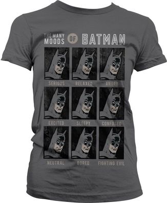 The Many Moods Of Batman Girly Tee Damen T-Shirt Dark-Grey