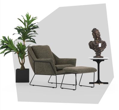 Moderner Grüner Sessel Cocktailsessel Ohrensessel Wohnzimmermöbel Design