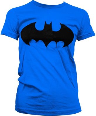 Batman Inked Logo Girly Tee Damen T-Shirt Blue