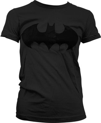 Batman Inked Logo Girly Tee Damen T-Shirt Black