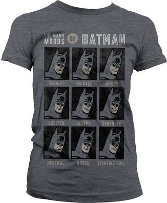 The Many Moods Of Batman Girly Tee Damen T-Shirt Dark-Heather