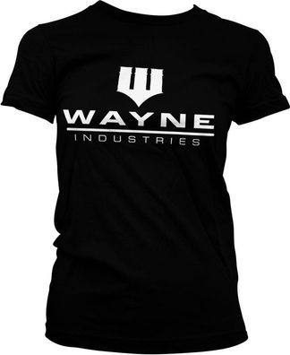 Batman Wayne Industries Logo Girly Tee Damen T-Shirt Black