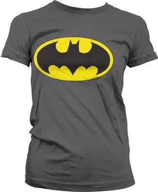 Batman Signal Logo Girly Tee Damen T-Shirt Dark-Grey