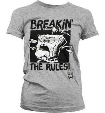SpongeBob SquarePants Breakin' The Rules Girly T-Shirt Damen Heather-Grey