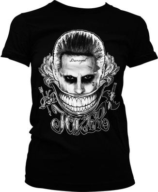 Suicide Squad Joker Damaged Girly Tee Damen T-Shirt Black