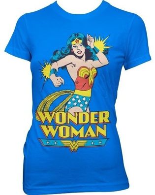 Wonder Woman Girly Tee Damen T-Shirt Blue