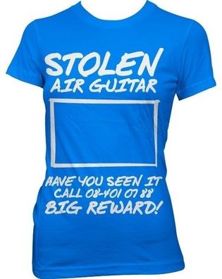 Hybris Stolen Air Guitar! Girly Tee Damen T-Shirt Blue
