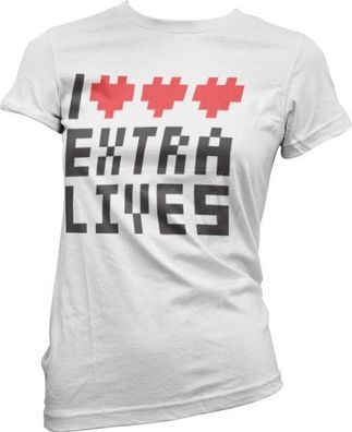 Hybris I Love Extra Lives Girly Tee Damen T-Shirt White