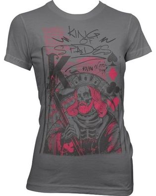 Hybris King Of Spades Girly T-Shirt Damen Dark-Grey