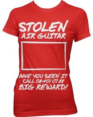 Hybris Stolen Air Guitar! Girly Tee Damen T-Shirt Red