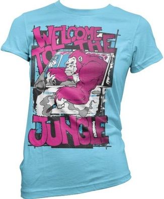 Hybris Welcome To The Jungle Girly T-Shirt Damen Skyblue