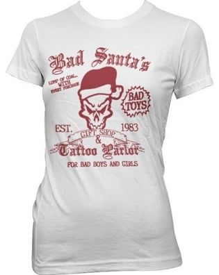 Hybris Bad Santa's Gift Shop Girly Tee Damen T-Shirt White