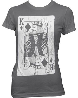 Hybris King Of Cards Girly Tee Damen T-Shirt Dark-Grey