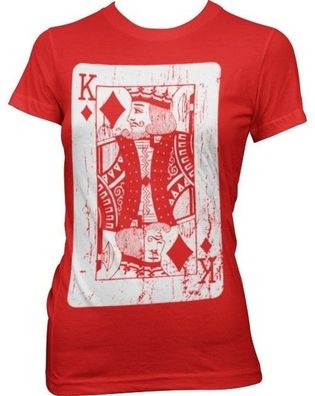 Hybris King Of Cards Girly Tee Damen T-Shirt Red