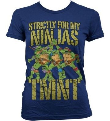 Teenage Mutant Ninja Turtles TMNT Strictly For My Ninjas Girly T-Shirt Damen Navy