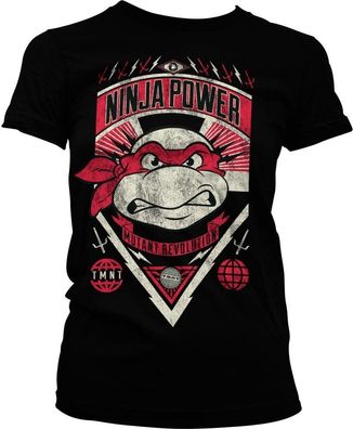 Teenage Mutant Ninja Turtles TMNT Ninja Power Girly Tee Damen T-Shirt Black