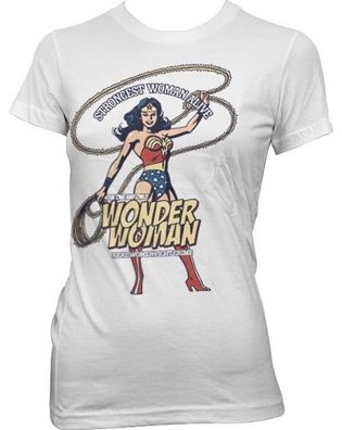 Wonder Woman Strongest Woman Alive Girly Tee Damen T-Shirt White