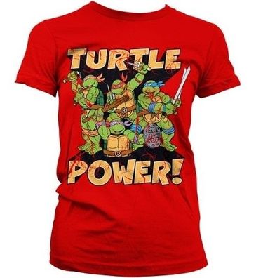 Teenage Mutant Ninja Turtles TMNT Turtle Power! Girly T-Shirt Damen Red