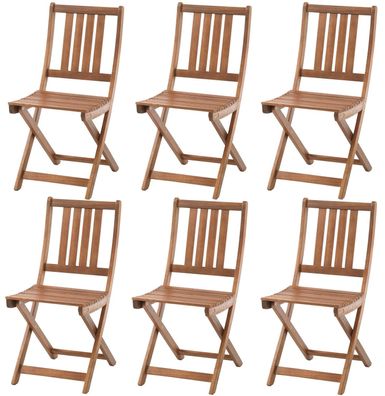 6x Balkonstühle 85cm Gartenstühle Akazie Holz Klappstuhl Holzstühle geölt braun