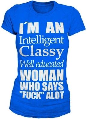 Hybris An Intelligent, Classy Woman Girly T-Shirt Damen Blue