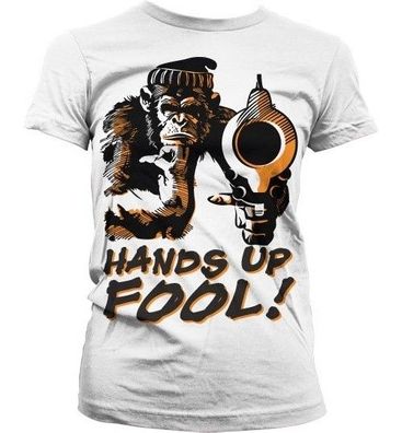 Hybris Hands Up Fool! Girly Tee Damen T-Shirt White