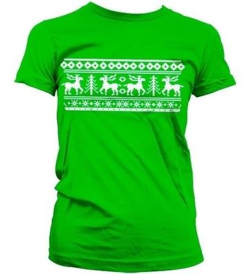 Hybris Scandinavian Christmas Girly Tee Damen T-Shirt Green