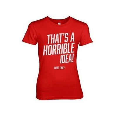 Hybris That's A Horrible Idea, What Time? Girly Tee Damen T-Shirt Red