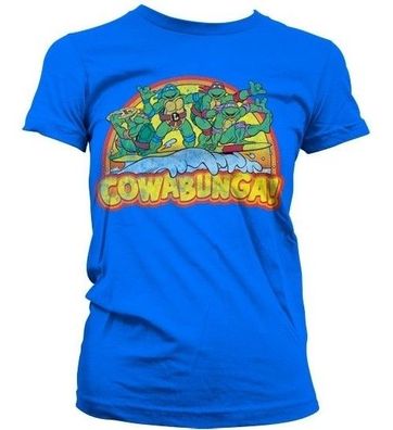 Teenage Mutant Ninja Turtles TMNT Cowabunga Girly T-Shirt Damen Blue