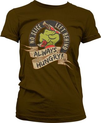Teenage Mutant Ninja Turtles TMNT No Slice Left Behind Girly Tee Damen T-Shirt Brown