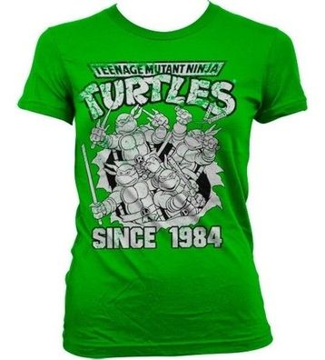 Teenage Mutant Ninja Turtles TMNT Distressed Since 1984 Girly Tee Damen T-Shirt Green