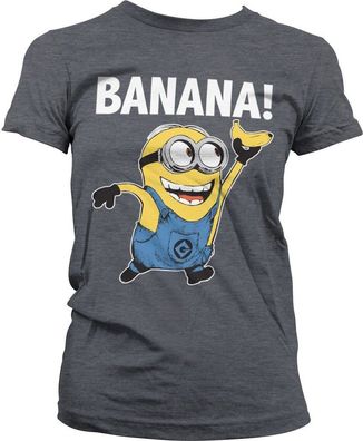 Minions Banana! Girly Tee Damen T-Shirt Dark-Heather