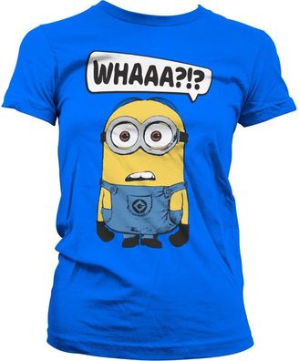 Minions Whaaa?!? Girly Tee Damen T-Shirt Blue