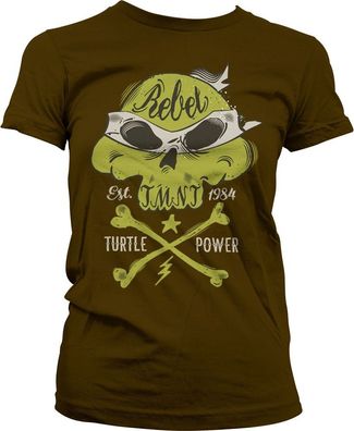 Teenage Mutant Ninja Turtles TMNT Rebel Turtle Power Girly Tee Damen T-Shirt Brown