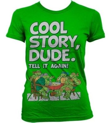 Teenage Mutant Ninja Turtles TMNT Cool Story Dude Girly Tee Damen T-Shirt Green