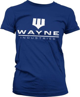Batman Wayne Industries Logo Girly Tee Damen T-Shirt Navy