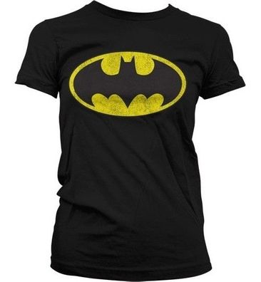 Batman Distressed Logo Girly T-Shirt Damen Black